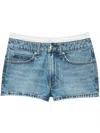 Alexander Wang High-rise Denim Shorts In Blue