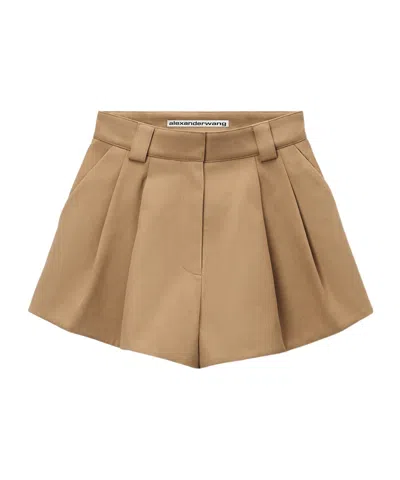 Alexander Wang High-rise Flared Shorts In Nude