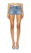 Alexander Wang High Rise Mini Short Pointelle Undie In Blue