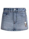 Alexander Wang High Rise Skort With Chain Belt Short Blue In Blue