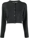 Alexander Wang High-shine Cropped Cardigan In 001 Black