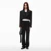 Alexander Wang High-waist Pleated Pant With Logo Elastic In Black