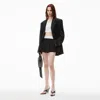 Alexander Wang Pleated Shorts With Branded Band In Black