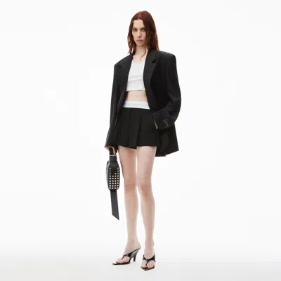 ALEXANDER WANG HIGH-WAIST PLEATED SHORT WITH LOGO ELASTIC