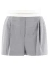 Alexander Wang Pleated High-waist Shorts Logo Elastic