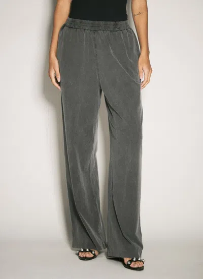 Alexander Wang High Rise Relaxed Track Pants In Grey