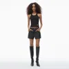 Alexander Wang High-waist Short In Primal Nappa Lambskin Leather In Black
