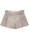 Alexander Wang High-waisted Pleated Shorts In Neutrals