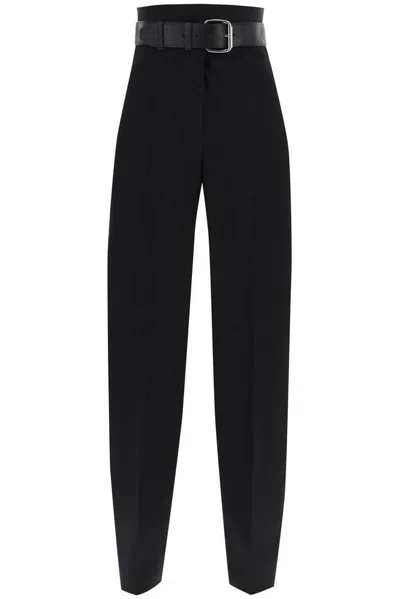 Alexander Wang High Waist Tapered Leg Trousers In Black