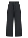 Alexander Wang High-waisted Black Cotton Sweatpants With Logo Embroidery In Black