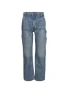 Alexander Wang High Waisted Bowed Carpenter Pant Classic Worn Indigo In Blue