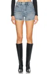 Alexander Wang High Waisted Carpenter Short In Classic Worn Indigo