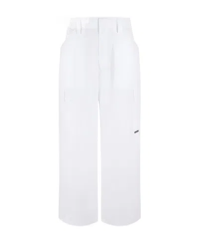 Alexander Wang High-waisted Cotton Cargo Pants In White