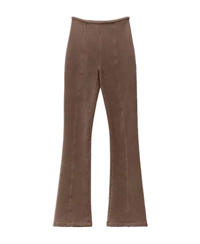 Alexander Wang High-waisted Flared Leg Trousers In Brown