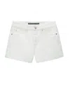 Alexander Wang High-waisted Denim Shorts With Cut-out Embroidered Logo In White