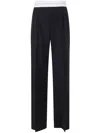 Alexander Wang High Waisted Pleated Pant With Logo Elastic Clothing In Black