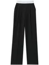 Alexander Wang High Waisted Pleated Pant With Logo Elastic By Alexande In Black