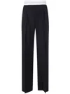 Alexander Wang High Waisted Pleated Pant With Logo Elastic Clothing In Black