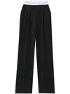 Alexander Wang High Waisted Pleated Pant With Logo Elastic