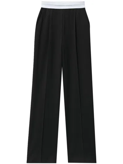 Alexander Wang High Waisted Pleated Pant With Logo Elastic