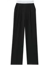 Alexander Wang High Waisted Pleated Pant With Logo Elastic Clothing In Black