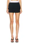 Alexander Wang High Waisted Pleated Short With Logo Elastic Clothing In Black