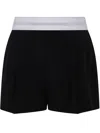 Alexander Wang High Waisted Pleated Short With Logo Elastic Clothing