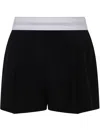 Alexander Wang High Waisted Pleated Short With Logo Elastic Clothing In Black