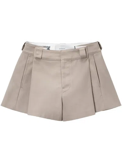 Alexander Wang High-waisted Pleated Shorts In Neutrals