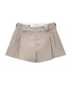 Alexander Wang High-waisted Pleated Shorts In Nude