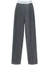 Alexander Wang High-waisted Pleated Trousers In Grey