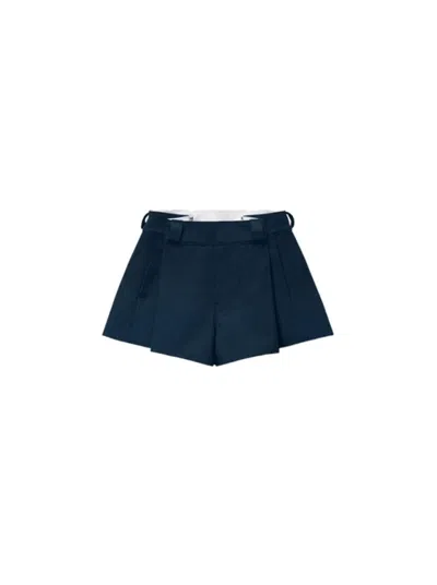 Alexander Wang High Waisted Pleated Workwear Short - Navy In Blue