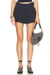 Alexander Wang High Waisted Pleated Workwear Short In Navy