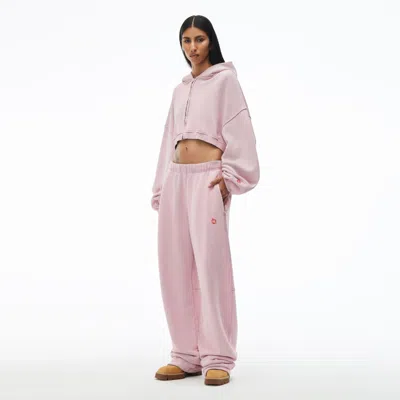 Alexander Wang High Waisted Sweatpant In Classic Terry In Washed Pink Lace
