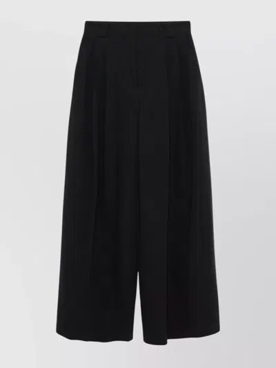 Alexander Wang High-waisted Wide-leg Trousers With Pockets And Belt Loops In Black