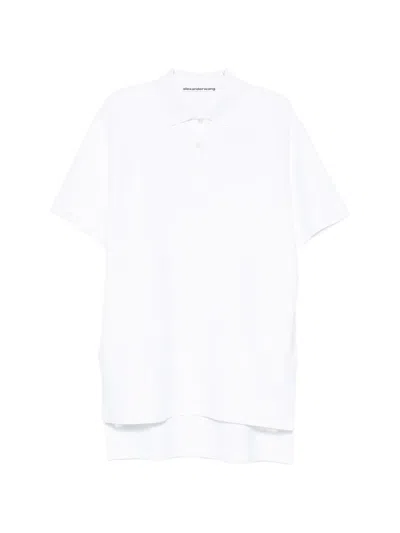 Alexander Wang High-low Polo Mini Dress In White