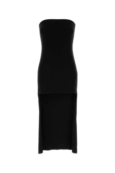 Alexander Wang Strapless Jersey Midi Dress Back Slit In Black