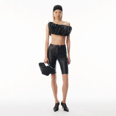Alexander Wang High-rise Leather Shorts With Belt In Black