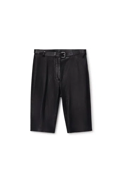 Alexander Wang High-rise Leather Shorts With Belt In Black