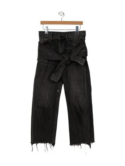 Pre-owned Alexander Wang High-rise Straight Leg Jeans In Black