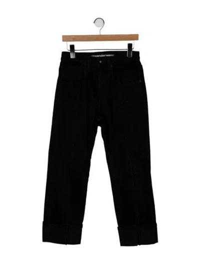 Pre-owned Alexander Wang High-rise Straight Leg Jeans In Black