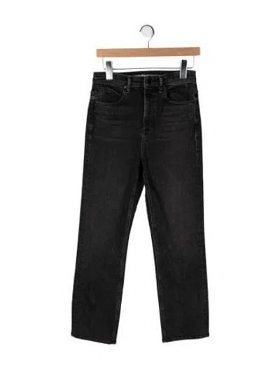 Pre-owned Alexander Wang High-rise Straight Leg Jeans In Black
