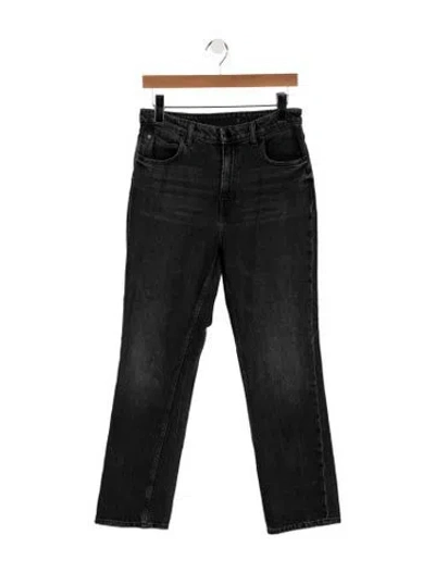 Pre-owned Alexander Wang High-rise Straight Leg Jeans In Black