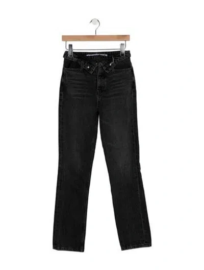 Pre-owned Alexander Wang High-rise Straight Leg Jeans In Black