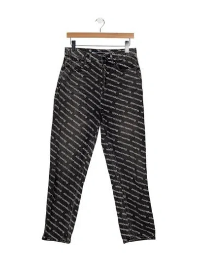 Pre-owned Alexander Wang High-rise Straight Leg Jeans In Black