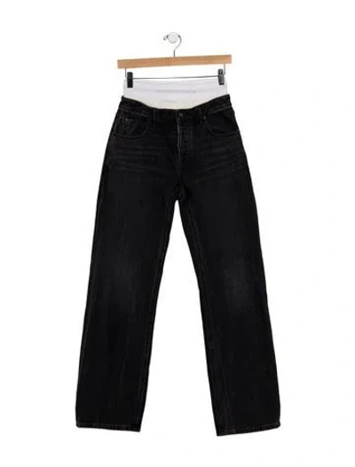 Pre-owned Alexander Wang High-rise Straight Leg Jeans In Black