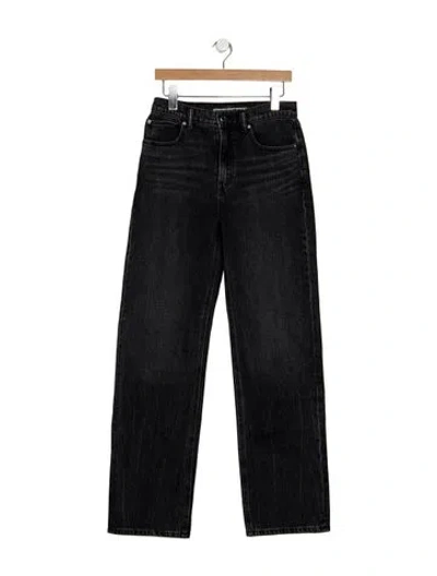 Pre-owned Alexander Wang High-rise Straight Leg Jeans In Black