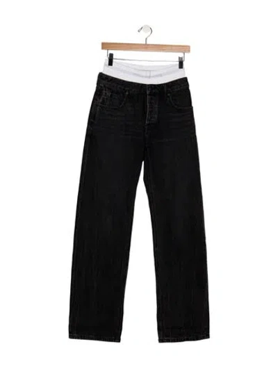 Pre-owned Alexander Wang High-rise Straight Leg Jeans In Black