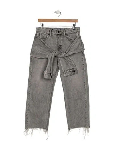 Pre-owned Alexander Wang High-rise Straight Leg Jeans In Black