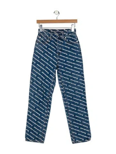 Pre-owned Alexander Wang High-rise Straight Leg Jeans In Blue